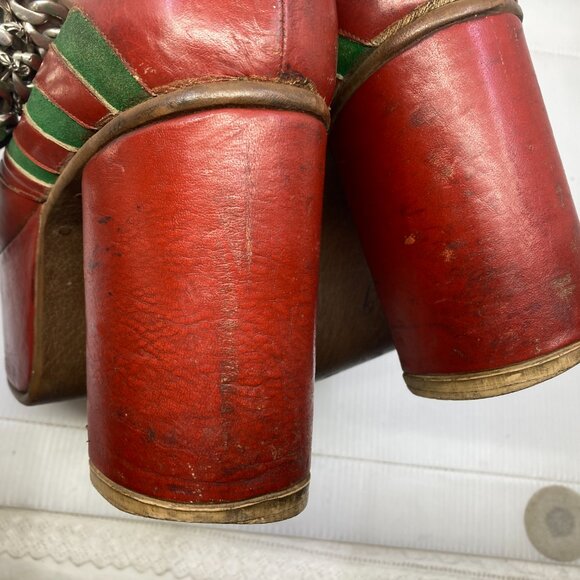 RARE 1970 iconic Kiss chunky platform 4" disco mens boots shoes sz 9 - Picture 9 of 12